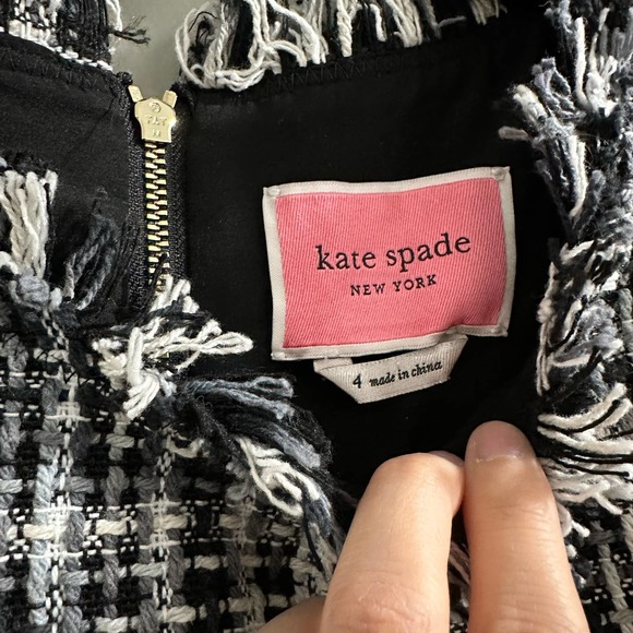 kate spade NY Women’s Flutter Sleeve Tweed Shift Dress, B… - Picture 5 of 10